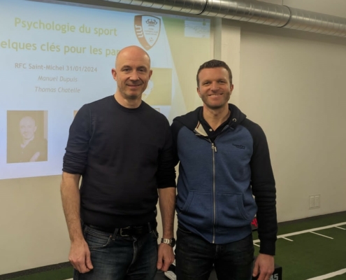 Manuel Dupuis psychologue du sport, et Thomas Chatelle